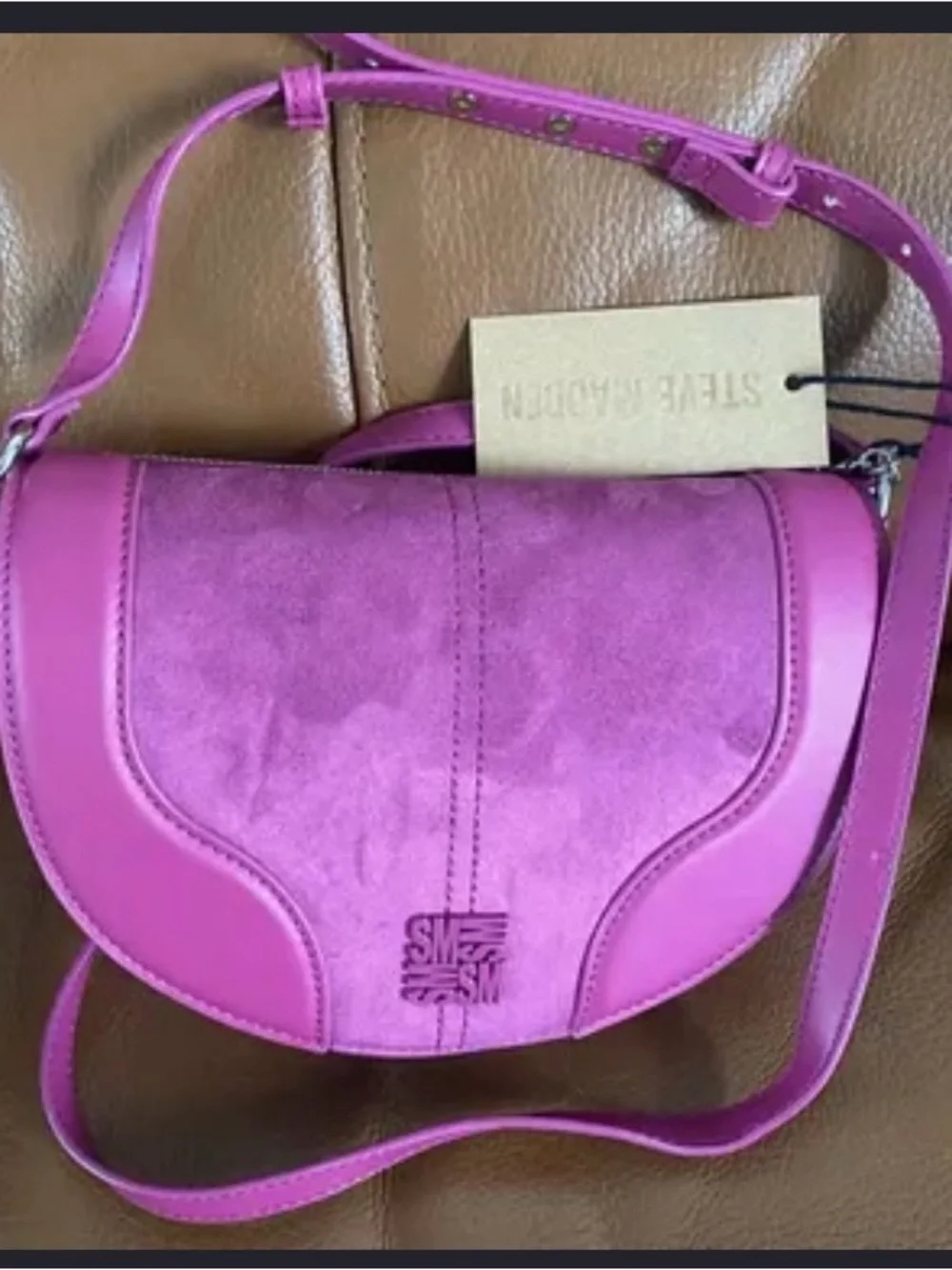 Steve Madden Fuchsia Half-Moon Crossbody Bag